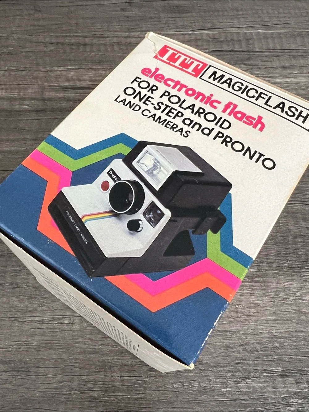 Polaroid OneStep Instant Camera with Rainbow Stripe Accents - White